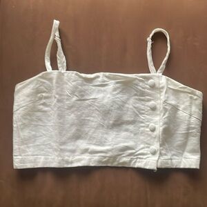 Forever 21 Contemporary  Crop Top White Cotton